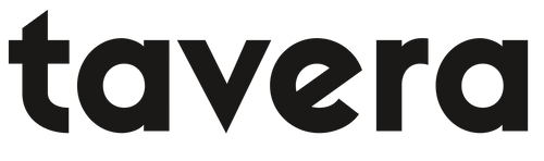 The wordmark 'tavera' appears in bold black lowercase letters on a plain background.